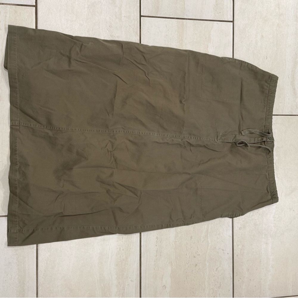 Olive Green cargo Maxi Skirt
